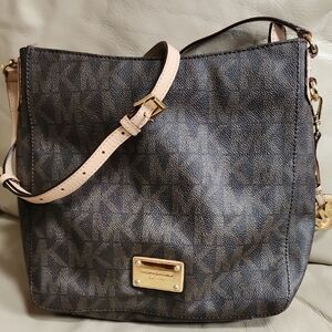 Michael Kors Brown Signature MK Crossbody Bag Preowned